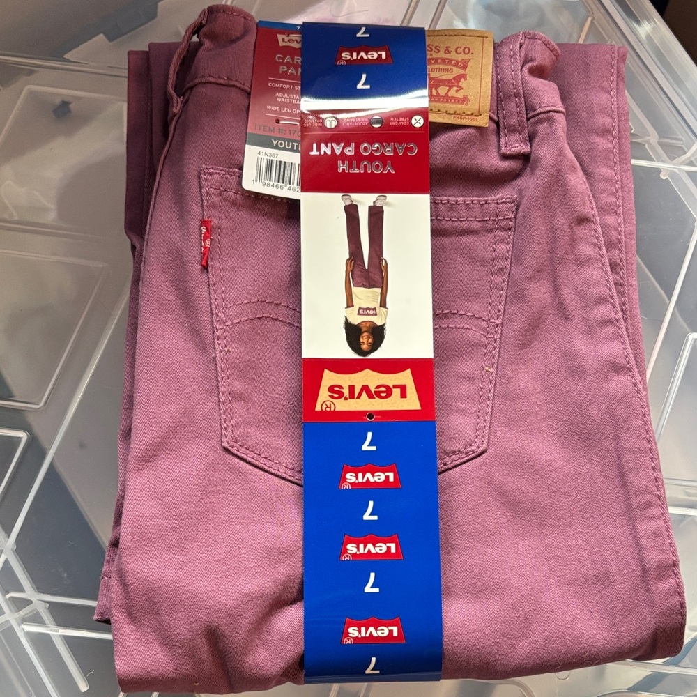 🆕 Levi's Girls Mauve Jeans, size 7 - NWT